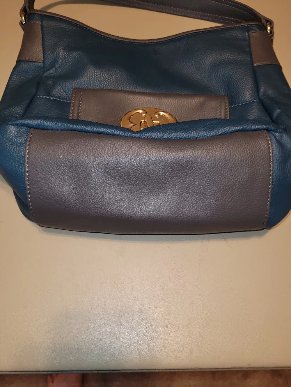 Emma Fox - Blue and Gray Women's Shoulder Bag.